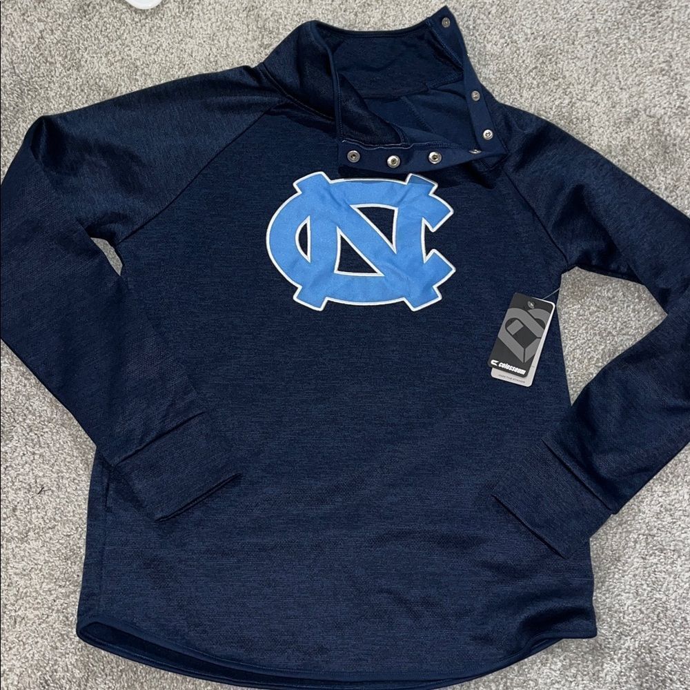 UNC NEW North Carolina Tar Heels Snap Turtleneck fleece sweatshirt golf jacket M